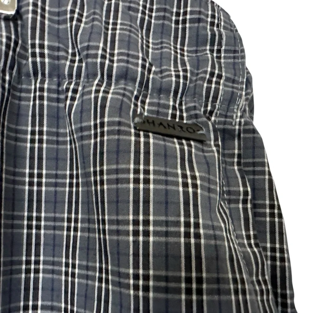 Hanro Mens Night and Day Woven Striped Lounge Shorts XXL Blue White Drawstring